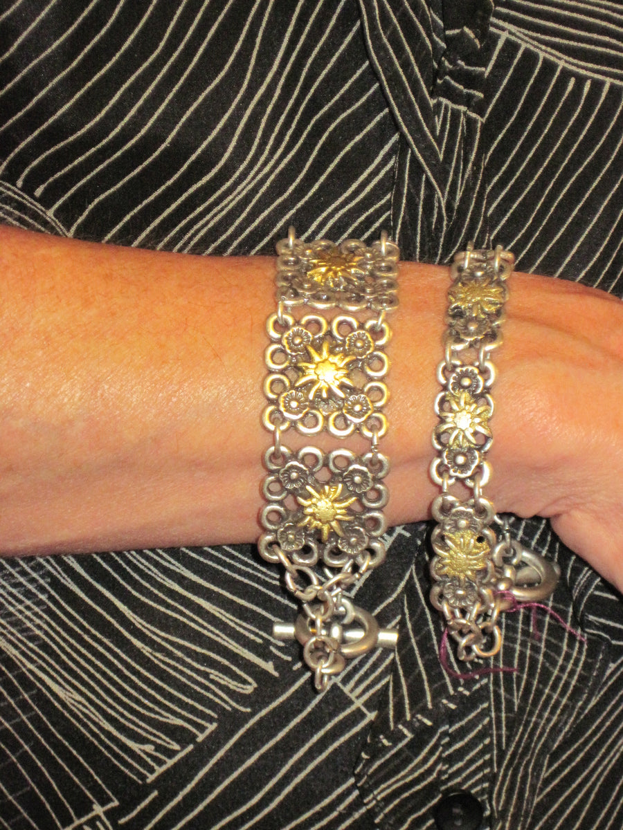 Rustic Pewter Edelweiss Link Bracelets – Alpen Schatz