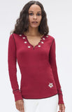 NEW! Signature "Alpen Schatz" Swiss Edelweiss Henley - Red