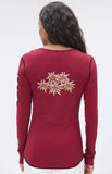 NEW! Signature "Alpen Schatz" Swiss Edelweiss Henley - Red