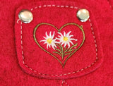 Swiss Boiled Wool Change Purse -  Red