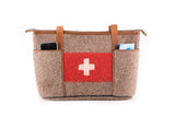Swiss Large Shopper Tote w Pockets WD17 - 15x11x3.5"