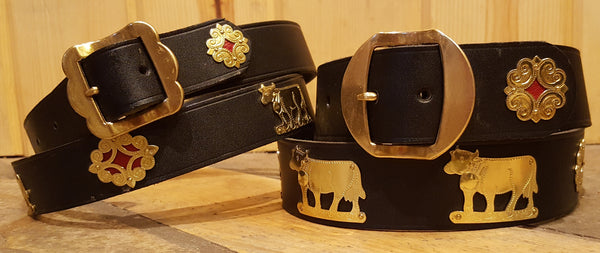 Vintage 90s Swiss‎ Appenzeller Belt Farmers Genuine Leather Brass Tone Accents appenzeller | Accessories | Rare Swiss Appenzeller Belt  main image 3