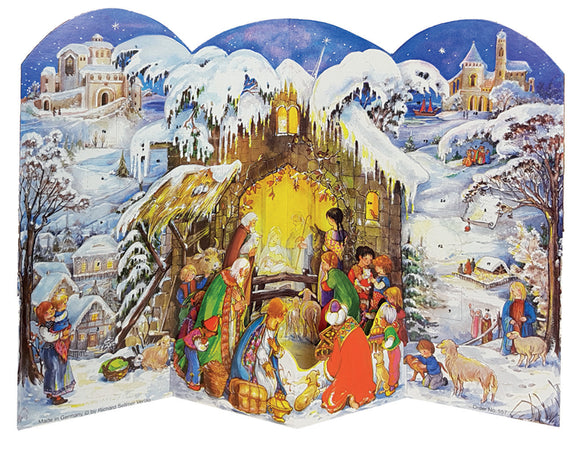 Traditional German Advent Calendars - 3D Large Nativity 
