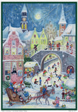 Medium Traditional German Advent Calendars - Old World Scenes with Santa