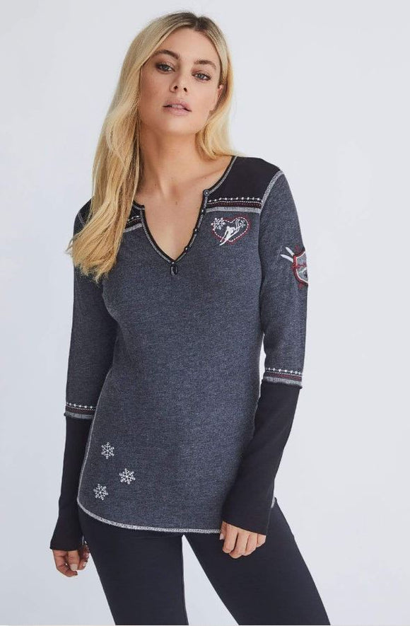 Alp N Rock Apres Snow Henley - Heather Black