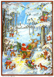 Medium Traditional German Advent Calendars - Old World Scenes with Santa