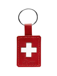 Swiss Cross Leather Key Ring