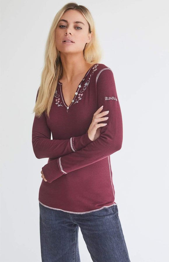 Alp N Rock Lila Henley - Wine