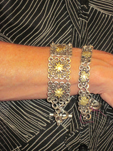 Rustic Pewter Edelweiss Link Bracelets