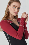 Cross Country Henley - Black/Deep Red
